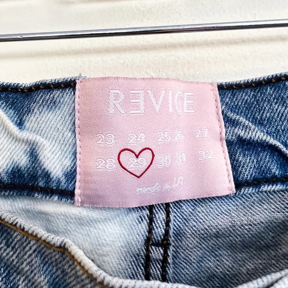 REVICE Ex Boyfriend Bleach Dyed High Waist Denim Jeans in Bright Lights 29 NWT - Picture 6 of 9